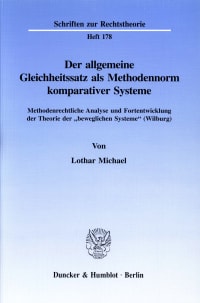 Cover Der allgemeine Gleichheitssatz als Methodennorm komparativer Systeme