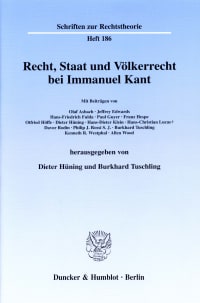 Cover Recht, Staat und Völkerrecht bei Immanuel Kant