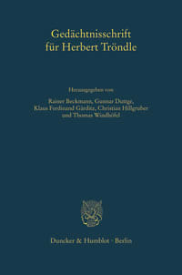 Cover Gedächtnisschrift für Herbert Tröndle