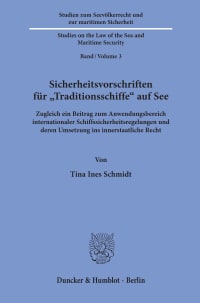 Cover Sicherheitsvorschriften für »Traditionsschiffe« auf See