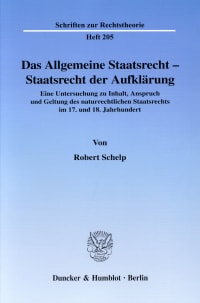 Cover Das Allgemeine Staatsrecht - Staatsrecht der Aufklärung