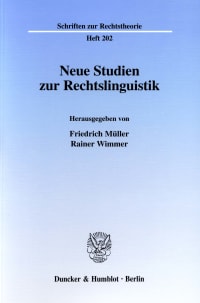 Cover Neue Studien zur Rechtslinguistik