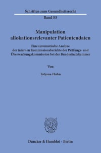 Cover Manipulation allokationsrelevanter Patientendaten