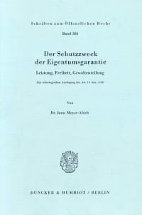 Cover Der Schutzzweck der Eigentumsgarantie