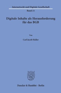 Cover Digitale Inhalte als Herausforderung für das BGB