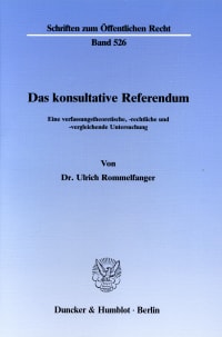 Cover Das konsultative Referendum