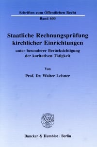 Cover Staatliche Rechnungsprüfung kirchlicher Einrichtungen,