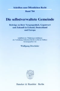 Cover Die selbstverwaltete Gemeinde