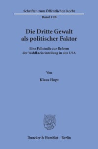 Cover Die Dritte Gewalt als politischer Faktor