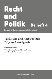 Cover Verfassung und Rechtspolitik: 70 Jahre Grundgesetz