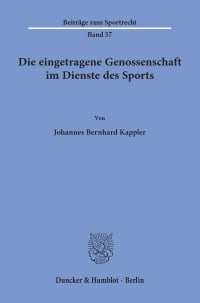 Cover Die eingetragene Genossenschaft im Dienste des Sports