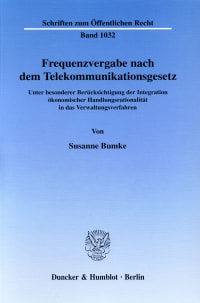 Cover Frequenzvergabe nach dem Telekommunikationsgesetz