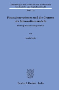 Cover Finanzinnovationen und die Grenzen des Informationsmodells