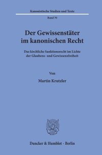 Cover Der Gewissenstäter im kanonischen Recht