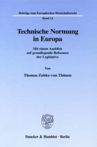 Cover Technische Normung in Europa