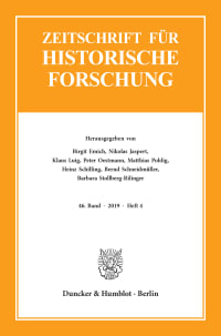 Cover Zeitschrift für Historische Forschung (ZHF)