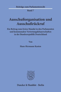 Cover Ausschußorganisation und Ausschußrückruf