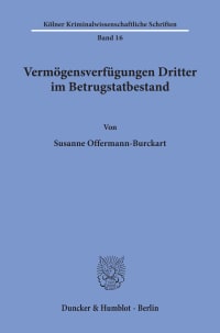 Cover Vermögensverfügungen Dritter im Betrugstatbestand