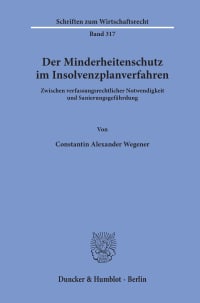 Cover Der Minderheitenschutz im Insolvenzplanverfahren