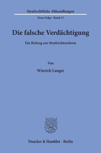 Cover Die falsche Verdächtigung