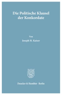 Cover Die Politische Klausel der Konkordate