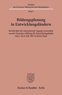 Cover Bildungsplanung in Entwicklungsländern