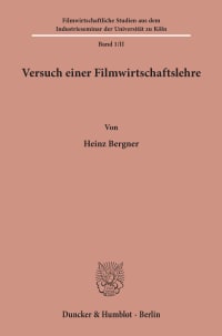 Cover Versuch einer Filmwirtschaftslehre