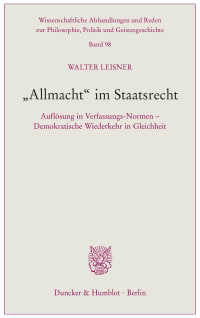 Cover »Allmacht« im Staatsrecht