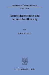 Cover Fernmeldegeheimnis und Fernmeldeaufklärung