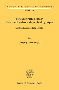 Cover Strukturwandel unter verschlechterten Rahmenbedingungen