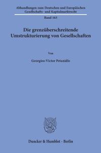 Cover Die grenzüberschreitende Umstrukturierung von Gesellschaften