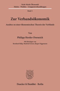 Cover Zur Verbandsökonomik