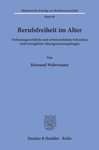 Cover Berufsfreiheit im Alter