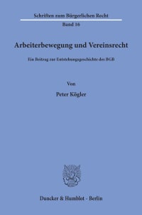 Cover Arbeiterbewegung und Vereinsrecht