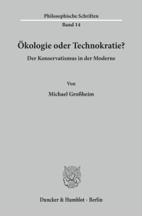 Cover Ökologie oder Technokratie?