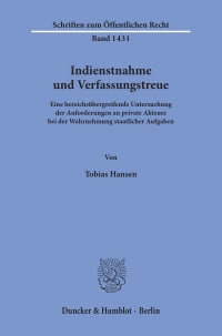 Cover Indienstnahme und Verfassungstreue