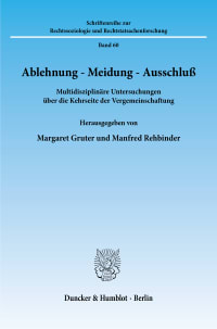 Cover Ablehnung - Meidung - Ausschluß