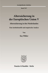 Cover Alterssicherung in der Europäischen Union V