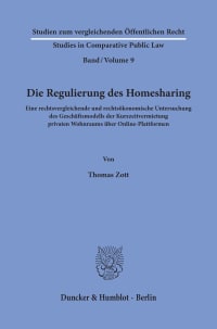 Cover Die Regulierung des Homesharing