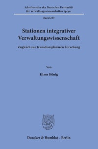 Cover Stationen integrativer Verwaltungswissenschaft