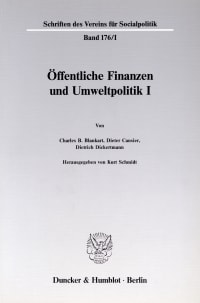 Cover Öffentliche Finanzen und Umweltpolitik I