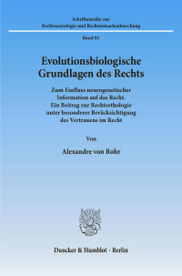 Cover Evolutionsbiologische Grundlagen des Rechts