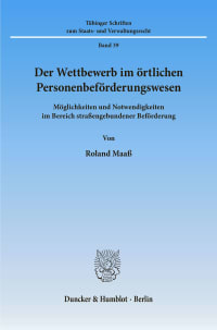 Cover Der Wettbewerb im örtlichen Personenbeförderungswesen