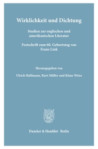 Cover Wirklichkeit und Dichtung