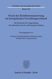 Cover Praxis der Richtlinienumsetzung im Europäischen Verwaltungsverbund