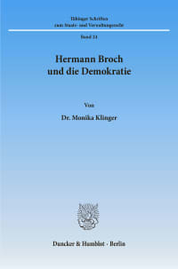 Cover Hermann Broch und die Demokratie