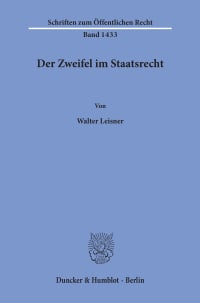 Cover Der Zweifel im Staatsrecht