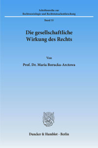 Cover Die gesellschaftliche Wirkung des Rechts