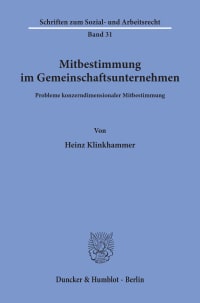 Cover Mitbestimmung im Gemeinschaftsunternehmen