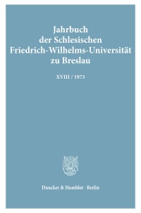 Cover Jahrbuch der Schlesischen Friedrich-Wilhelms-Universität zu Breslau